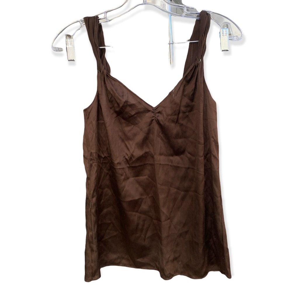 BROWN SATIN TANK